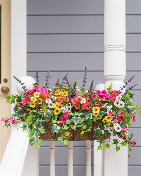 fake flowers for outside window box|faux flower window box arrangements.